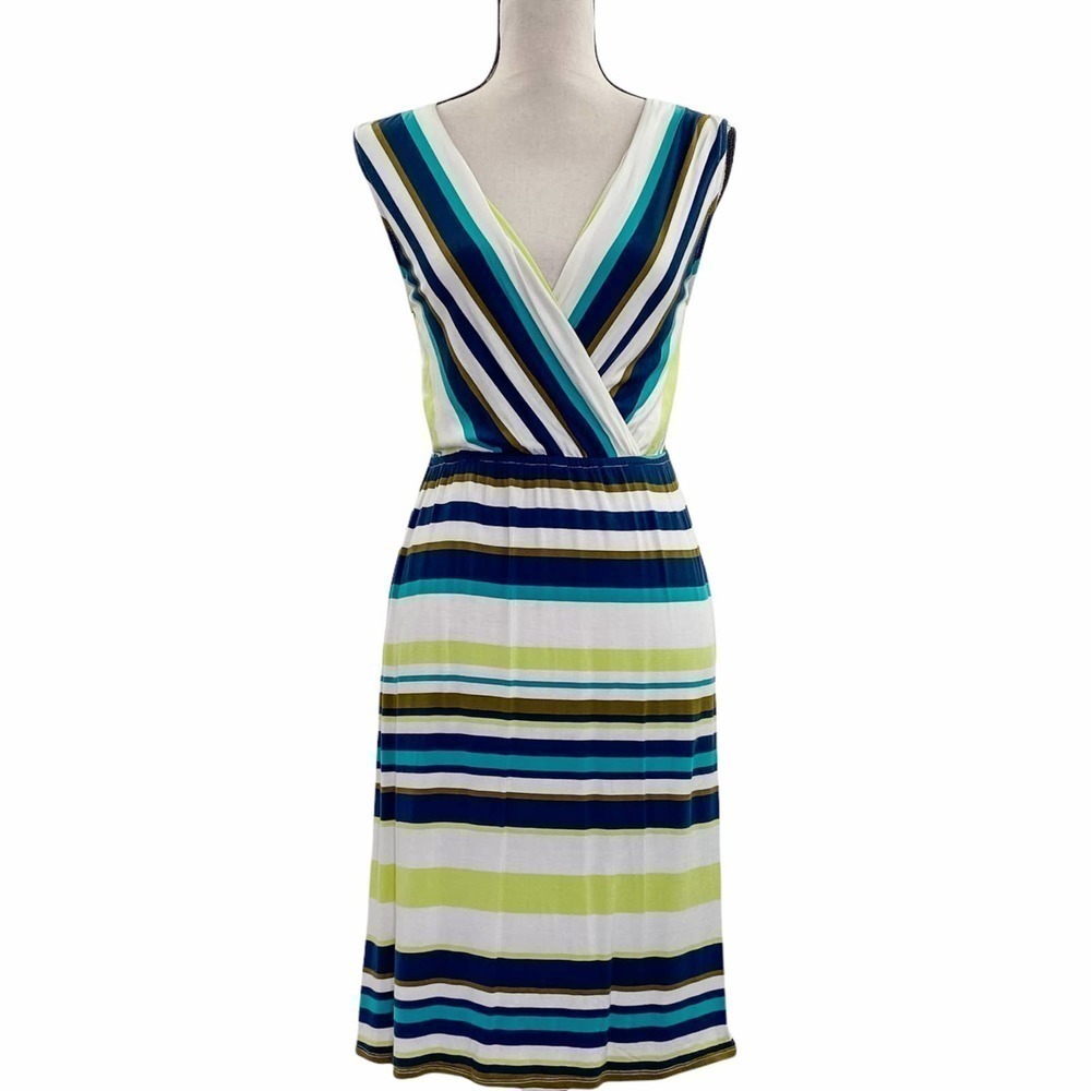 MERONA Striped Sleeveless Surplice Mini Dress
